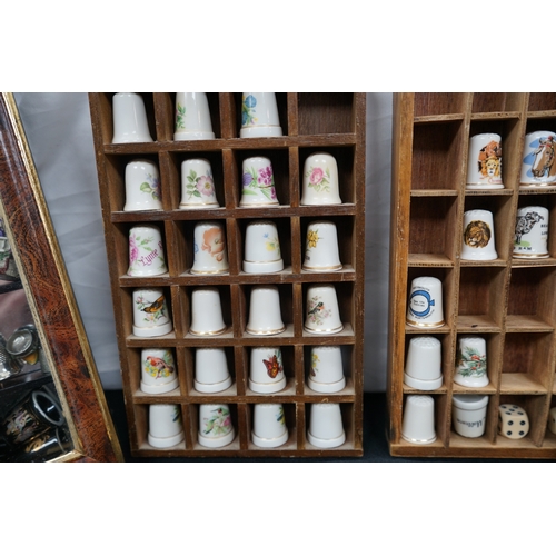 398A - Large Collection of Vintage and Antique Thimbles in Display Stands