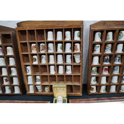 398A - Large Collection of Vintage and Antique Thimbles in Display Stands