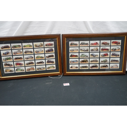 402 - Two Framed Cigarette Card Sets: Motor Car Interest