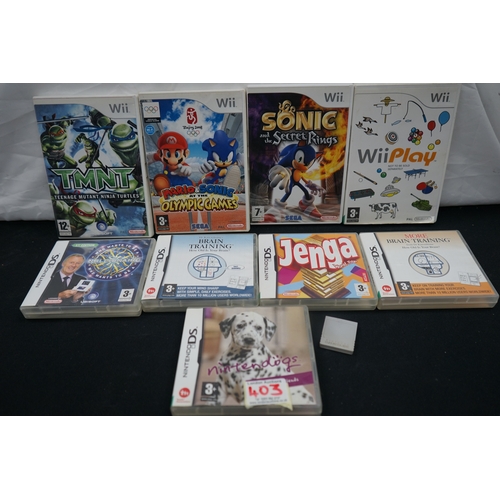 403 - Collection of Various Nintendo Wii and Nintendo DS Games