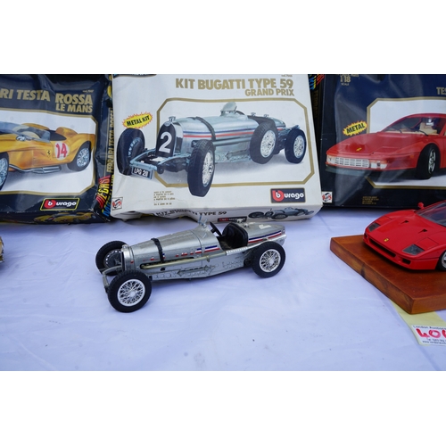 406 - Group of 4 Boxed Burago Diecast Metal Car Kits