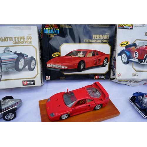 406 - Group of 4 Boxed Burago Diecast Metal Car Kits