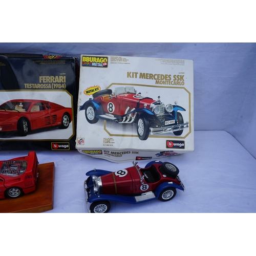 406 - Group of 4 Boxed Burago Diecast Metal Car Kits