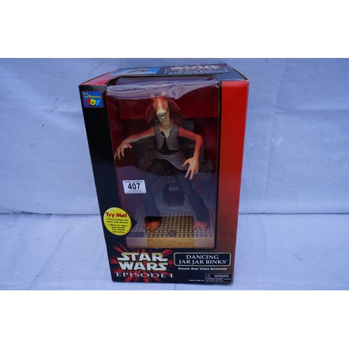 407 - VINTAGE Star Wars Episode 1 Dancing Jar Jar Binks Sound and Voice Activated 1999