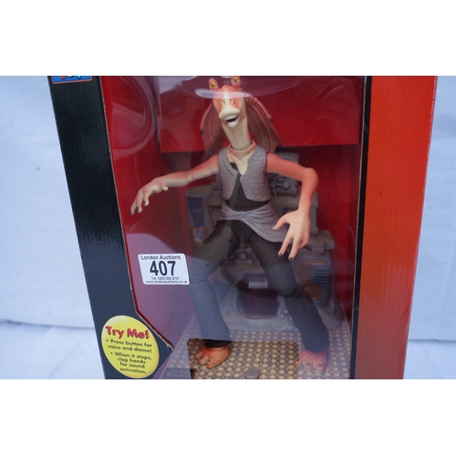 407 - VINTAGE Star Wars Episode 1 Dancing Jar Jar Binks Sound and Voice Activated 1999