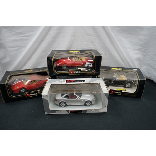 409 - Group of 4 Boxed Diecast Cars incl. Burago