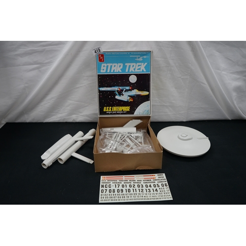 419 - AMT Star Trek USS Enterprise Space Ship Model Kit Unassembled