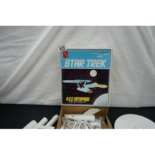 419 - AMT Star Trek USS Enterprise Space Ship Model Kit Unassembled