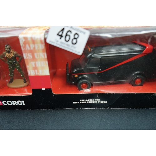 468 - Mint and Boxed Corgi A Team Diecast Van with Figure (Box Worn)