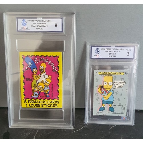 33 - The Simpsons 1990 Graded Pack and trading card