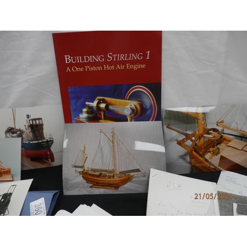 360 - Good Ephemera and Photograph Lot:Model Ship/Engine Interest