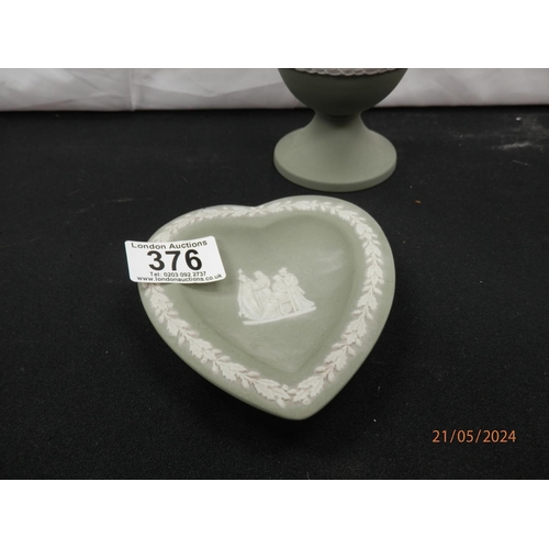 376 - Wedgwood Jasperware Vase & Trinket Dish