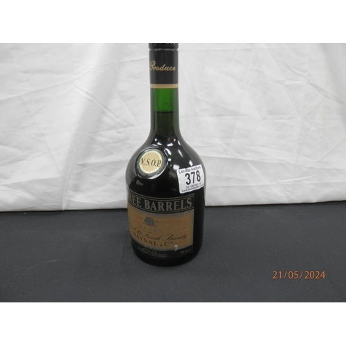 378 - 70cl Bottle of Three Barrells Rare old French Brandy