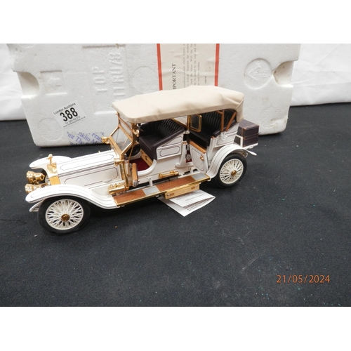 388 - Mint and Boxed Franklin Mint 1911 Rolls Royce Diecast Model