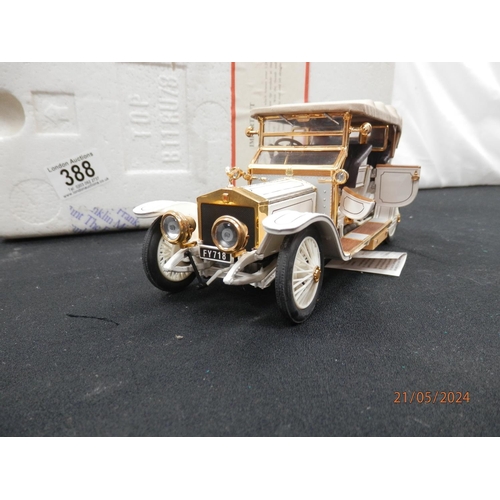 388 - Mint and Boxed Franklin Mint 1911 Rolls Royce Diecast Model