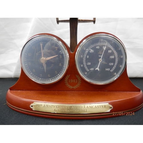 512 - Bradford Exchange 70th Anniversary Lancaster Bomber Desk Clock