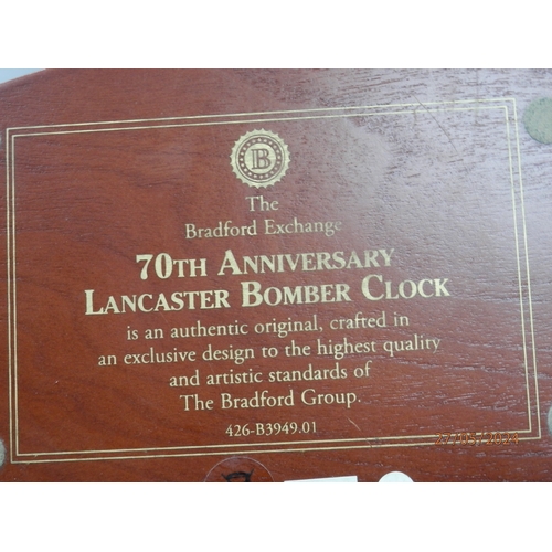 512 - Bradford Exchange 70th Anniversary Lancaster Bomber Desk Clock