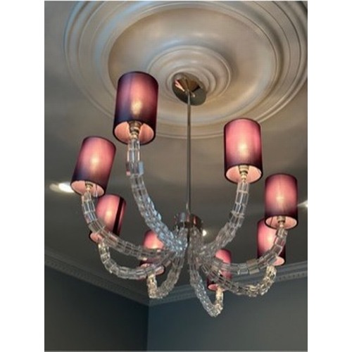 701 - Porta Romana 8 Arm Latrigue Oval Chandelier in Black Crystal rrp £6653