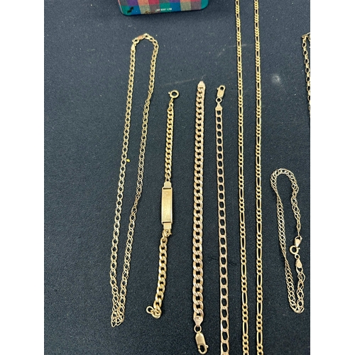 48 - Collection of Modern 9ct Gold Jewellery including Bracelets, Necklaces, Chains etc Weight 57.4g