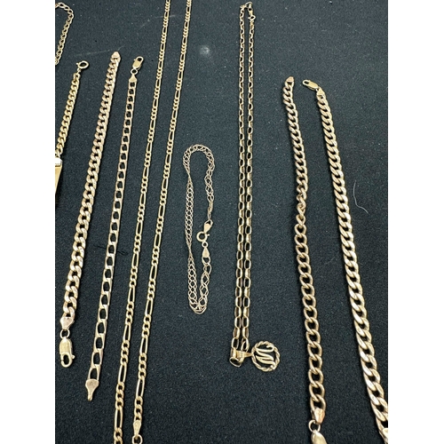 48 - Collection of Modern 9ct Gold Jewellery including Bracelets, Necklaces, Chains etc Weight 57.4g