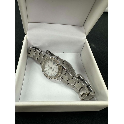 49 - Boxed Mother of Pearl Faced Wrist Watch