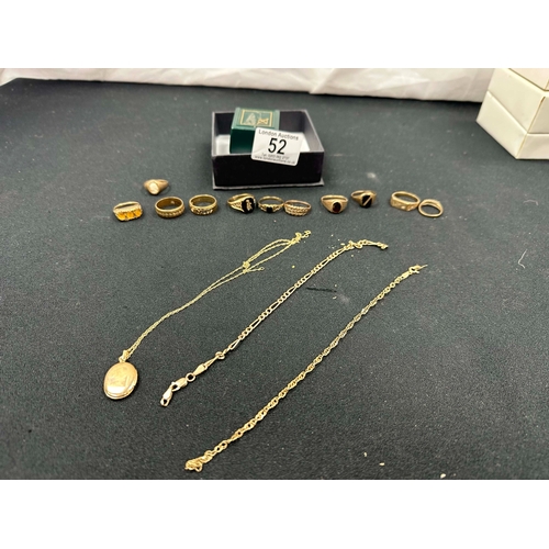 52 - Good Collection of 9ct Gold Jewellery to include Rings, Bracelet etc 41.5g