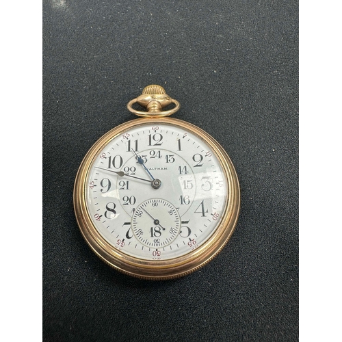 55 - American Gold Filled Railroad Pocket Watch c.1905 Made by Waltham