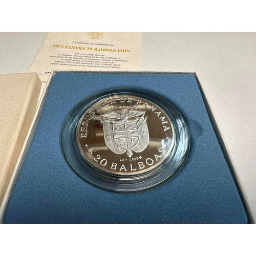 679 - Republic of Panama 1973 Silver Proof 20 Balboas Coin