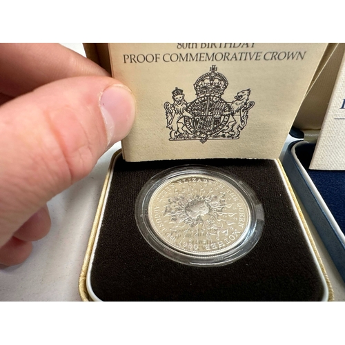 688 - Charles and Diana Silver Proof Coin and a Queen Elizabeth 80th Birthday Silver Proof Crown