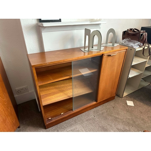 98n - Mid Century 1960s Teak and Glass Display Cabinet