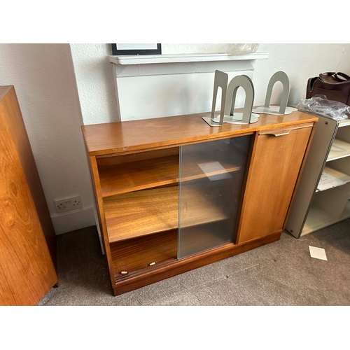 98n - Mid Century 1960s Teak and Glass Display Cabinet