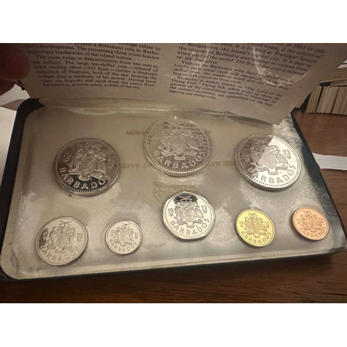 650 - Lot of Franklin Mint Proof Coin Sets: The 1974 Coinage of Barbados Proof Set, First National Coinage... 