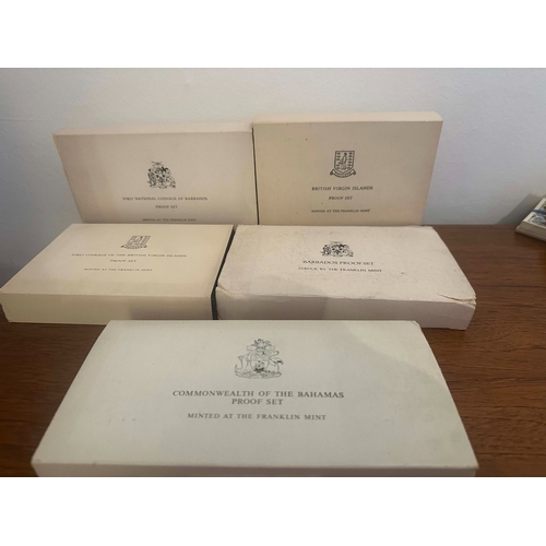 650 - Lot of Franklin Mint Proof Coin Sets: The 1974 Coinage of Barbados Proof Set, First National Coinage... 