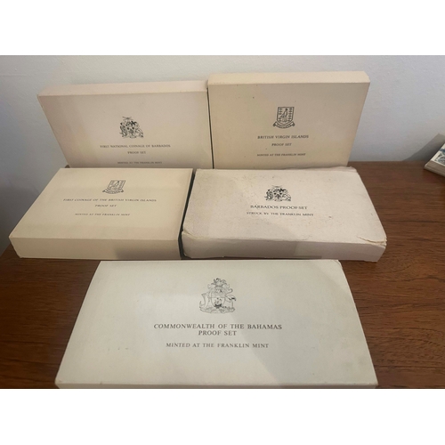 650 - Lot of Franklin Mint Proof Coin Sets: The 1974 Coinage of Barbados Proof Set, First National Coinage... 