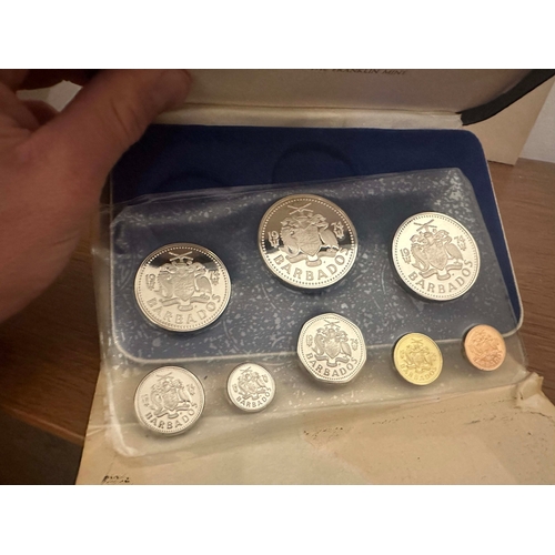 650 - Lot of Franklin Mint Proof Coin Sets: The 1974 Coinage of Barbados Proof Set, First National Coinage... 