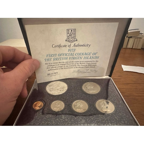 650 - Lot of Franklin Mint Proof Coin Sets: The 1974 Coinage of Barbados Proof Set, First National Coinage... 