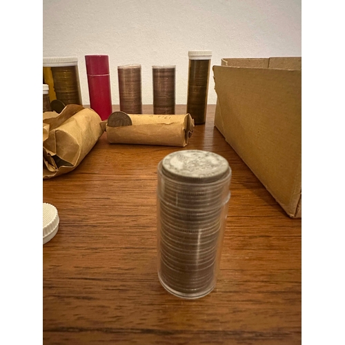 659 - Collection of 20 Various rolls of British Pre Decimalisation Coinage to include One Tube of Silver C... 