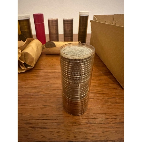 659 - Collection of 20 Various rolls of British Pre Decimalisation Coinage to include One Tube of Silver C... 