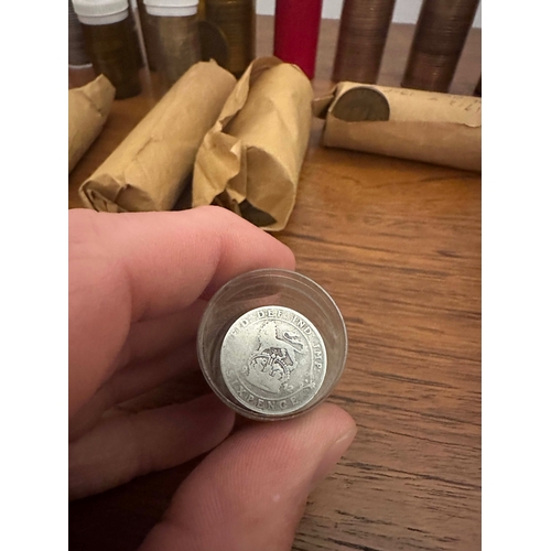 659 - Collection of 20 Various rolls of British Pre Decimalisation Coinage to include One Tube of Silver C... 