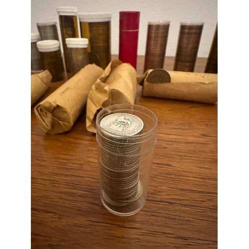 659 - Collection of 20 Various rolls of British Pre Decimalisation Coinage to include One Tube of Silver C... 