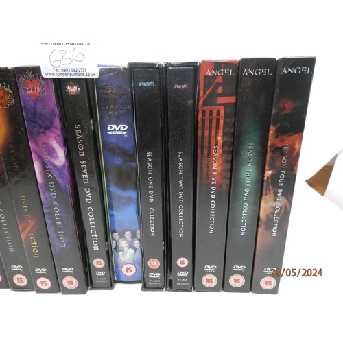 636 - Large Lot of Angel and Buffy The Vampire DVD Boxsets