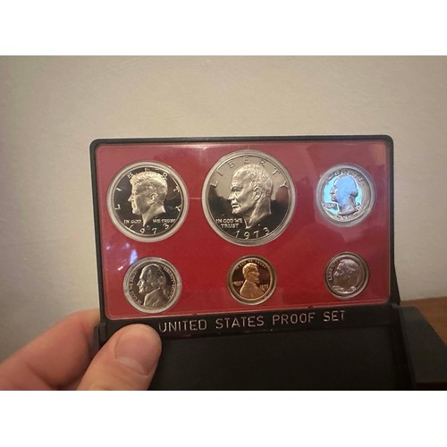 651 - Series of Mint and Boxed United States Proof Coins Sets:1973-1977