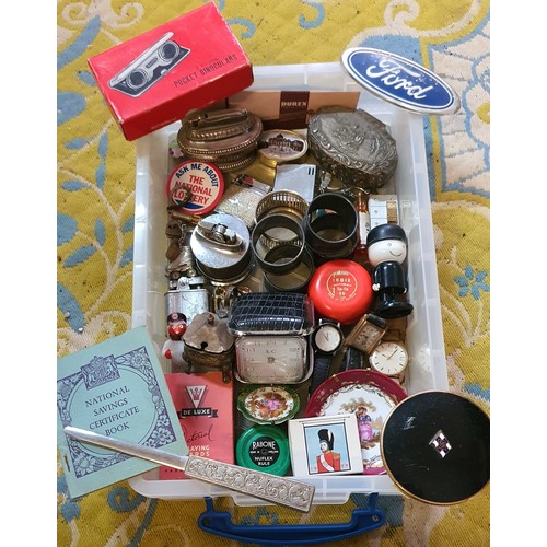 14A - Tray of mixed interesting vintage small items and curious - Unsorted house clearance lot