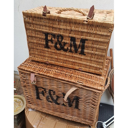 24A - 2x Fortnum and Mason wicker basket / hampers - Medium and large sizes