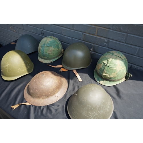 2 - Collection of Various Military Helmets