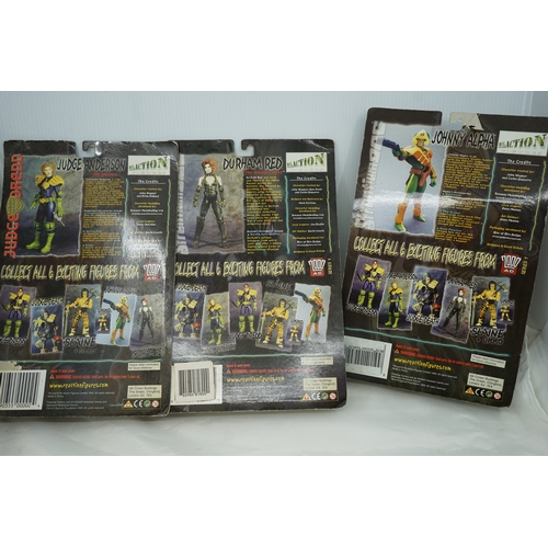 34 - Group of 3 2000AD Action Figures: Judge Anderson, Durham Red & Johnny Alpha