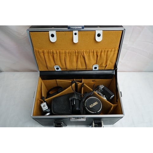 48 - Two Nikon Nikkormat FT2 35mm SLR Cameras with Assorted Lens's & Accessories in Leather Carry Case