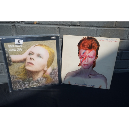 59 - Vinyl Records: David Bowie-Aladdin Sane & Hunky Dory