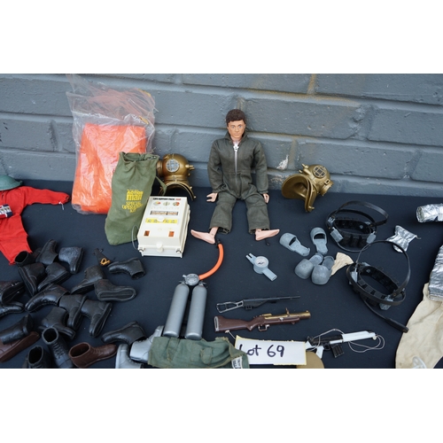 69 - Good Lot of Vintage Action Man including Figure, Accessories etc