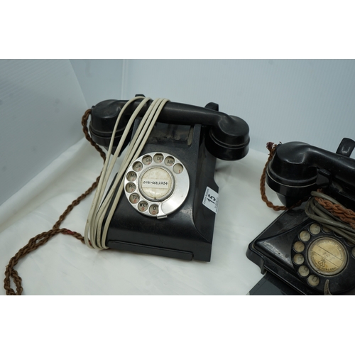 15 - Two Vintage GPO Bakelite Telephones